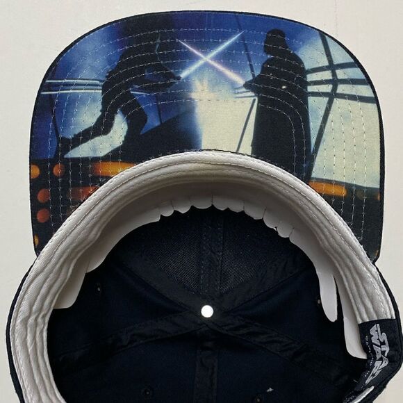 Star Wars Men’s Black Brim Graphic Design Embroidered Logo Snap Back Hat - Picture 6 of 9